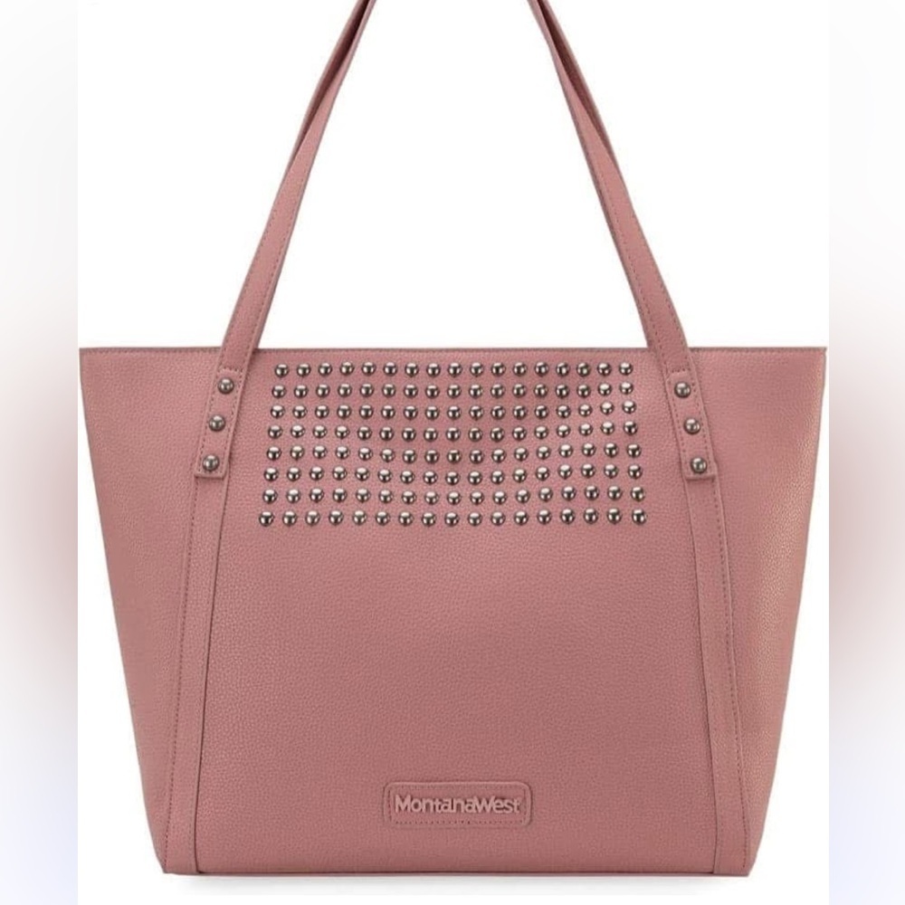 Montana West Pink Studded Tote